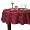 Elrene Home Fashions Elrene Barcelona Jacquard Damask Round Tablecloth, 90 X 90 In Burgundy