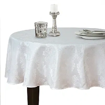 Elrene Home Fashions Elrene Barcelona Jacquard Damask Round Tablecloth, 90 X 90 In White