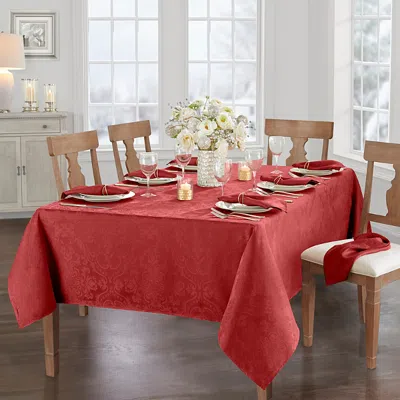 Elrene Home Fashions Elrene Caiden Elegance Damask Oblong Tablecloth, 60 X 120 In Red