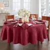 Elrene Home Fashions Elrene Caiden Elegance Damask Round Tablecloth, 90 X 90 In Cranberry