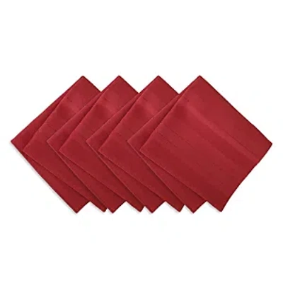 Elrene Home Fashions Elrene Denley Stripe Jacquard Napkins, Set Of 4 In Red