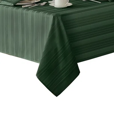 Elrene Home Fashions Elrene Denley Stripe Jacquard Oblong Tablecloth, 60 X 84 In Hunter