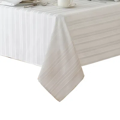 Elrene Home Fashions Elrene Denley Stripe Jacquard Oblong Tablecloth, 60 X 84 In White