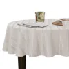 Elrene Home Fashions Elrene Denley Stripe Jacquard Round Tablecloth, 70 X 70 In White