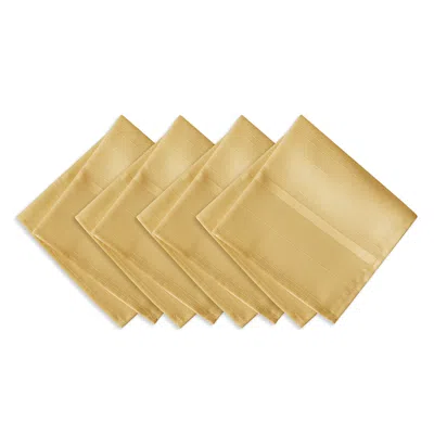 Elrene Home Fashions Elrene Elegance Plaid Damask Napkins, Set Of 4 In Gold
