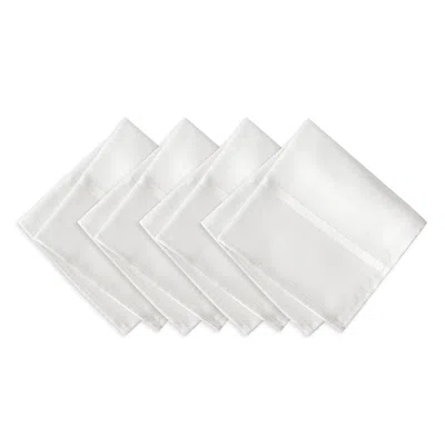 Elrene Home Fashions Elrene Elegance Plaid Damask Napkins, Set Of 4 In White