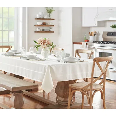 Elrene Home Fashions Elrene Elegance Plaid Jacquard Oblong Tablecloth, 60 X 120 In Beige