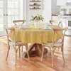 Elrene Home Fashions Elrene Elegance Plaid Jacquard Oval Tablecloth, 60 X 84 In Gold