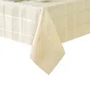 Elrene Home Fashions Elrene Elegance Plaid Jacquard Tablecloth, 60 X 144 In Beige