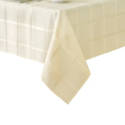 Elrene Home Fashions Elrene Elegance Plaid Jacquard Tablecloth, 60 X 144 In Beige