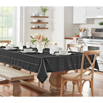 Elrene Home Fashions Elrene Elegance Plaid Jacquard Tablecloth, 60 X 84 In Black