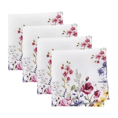 Elrene Home Fashions Elrene Home Fashion 4-pc. Poppy Wildflower Napkin Set In White