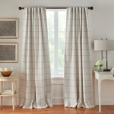 Elrene Home Fashions Erlene Home Fashions Brighton Windowpane Plaid Blackout Window Curtain Panel, 52 X 95 In Gray