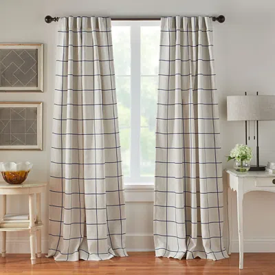 Elrene Home Fashions Erlene Home Fashions Brighton Windowpane Plaid Blackout Window Curtain Panel, 52 X 95 In Indigo