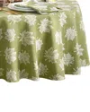 Elrene Home Fashions Falling Leaves Jacquard Round Tablecloth In Green