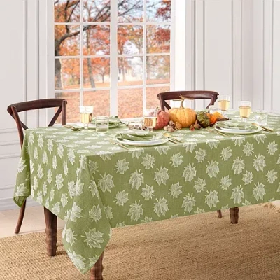 Elrene Home Fashions Falling Leaves Tablecloth In Green