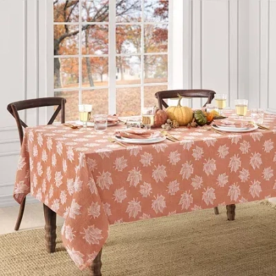Elrene Home Fashions Falling Leaves Tablecloth In Orange