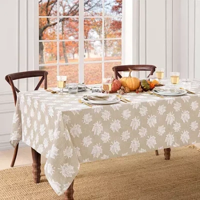 Elrene Home Fashions Falling Leaves Tablecloth In Sand