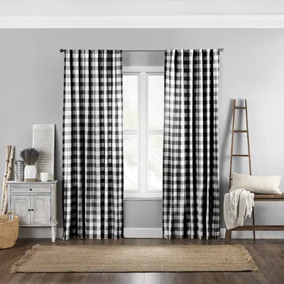 Elrene Home Fashions Farmhouse Buffalo Check Window Curtain, 52 X 95