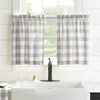 Elrene Home Fashions Farmhouse Living Buffalo Check Window Tier Pair, 24 X 30 In Gray/white