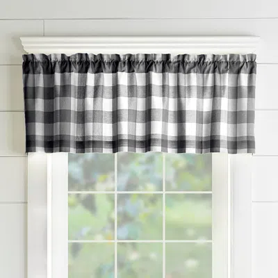 Elrene Home Fashions Farmhouse Living Buffalo Check Window Valance, 15 X 60 In Black/white