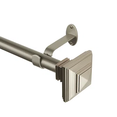 Elrene Home Fashions Florence Adjustable Curtain Rod With Square Finials, 28-48 In Nickel