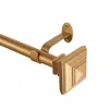 Elrene Home Fashions Florence Adjustable Curtain Rod With Square Finials, 48-86 In Gold