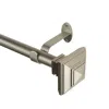 Elrene Home Fashions Florence Adjustable Curtain Rod With Square Finials, 48-86 In Pewter