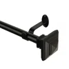 Elrene Home Fashions Florence Adjustable Curtain Rod With Square Finials, 86-120 In Antique Black