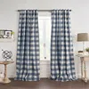 Elrene Home Fashions Grainger Buffalo Check Blackout Window Curtain, 52 X 84 In Indigo
