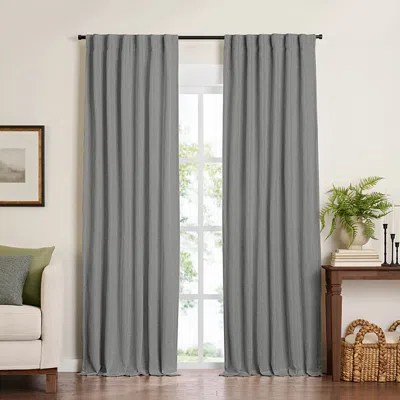 Elrene Home Fashions Harrow Solid Texture Blackout Window Curtain Panel, 52 X 108