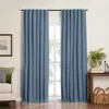 Elrene Home Fashions Harrow Solid Texture Blackout Window Curtain Panel, 52 X 108 In Blue