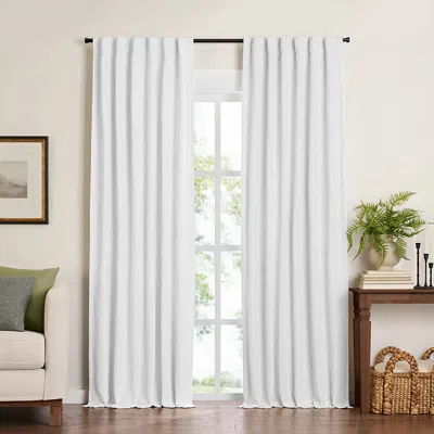 Elrene Home Fashions Harrow Solid Texture Blackout Window Curtain Panel, 52 X 108 In White