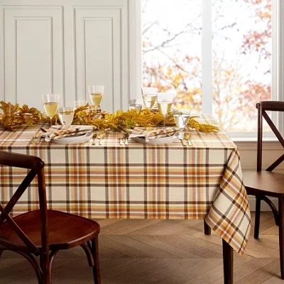Elrene Home Fashions Harvest Russet Plaid Tablecloth In Brown