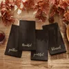 Elrene Home Fashions Harvest Sentiment Embroidered Napkins, Set Of 4 In Brown