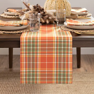 Elrene Home Fashions Hawley Plaid Harvest Cotton Table Runner In Multi