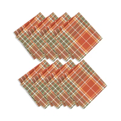 Elrene Home Fashions Hawley Plaid Harvest Napkins, 17x17, Set Of 8 In Multi