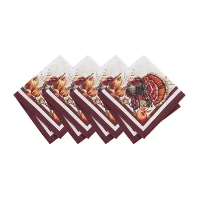 Elrene Home Fashions Heritage Turkey 4-pc. Napkins In Burgundy