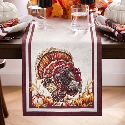 Elrene Home Fashions Heritage Turkey Table Runner In Brown