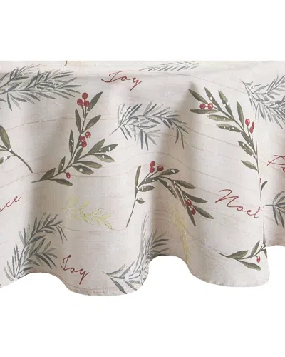 ELRENE HOME FASHIONS ELRENE HOME FASHIONS HOLIDAY TREE TRIMMINGS TABLECLOTH -ROUND