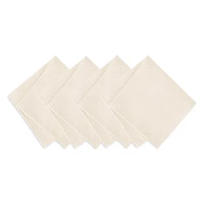 Elrene Home Fashions Laurel Solid Texture Water And Stain Resistant Napkins, Set Of 4 In Ivory