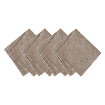 Elrene Home Fashions Laurel Solid Texture Water And Stain Resistant Napkins, Set Of 4 In Taupe