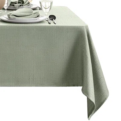 Elrene Home Fashions Laurel Solid Texture Water And Stain Resistant Tablecloth, 60 X 120 In Sage