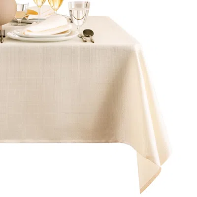 Elrene Home Fashions Laurel Solid Texture Water And Stain Resistant Tablecloth, 60 X 144 In Brown
