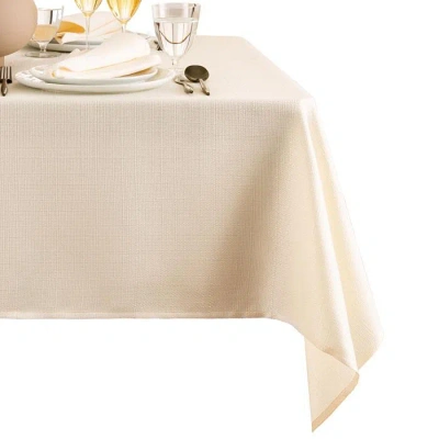 Elrene Home Fashions Laurel Solid Texture Water And Stain Resistant Tablecloth, 60 X 84 In Ivory