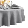 Elrene Home Fashions Laurel Solid Texture Water And Stain Resistant Tablecloth, 70 Round In Gray