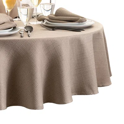 Elrene Home Fashions Laurel Solid Texture Water And Stain Resistant Tablecloth, 70 Round In Taupe