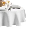 Elrene Home Fashions Laurel Solid Texture Water And Stain Resistant Tablecloth, 70 Round In White