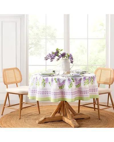 Elrene Home Fashions Lilac Garden Floral Tablecloth - Round In Multi