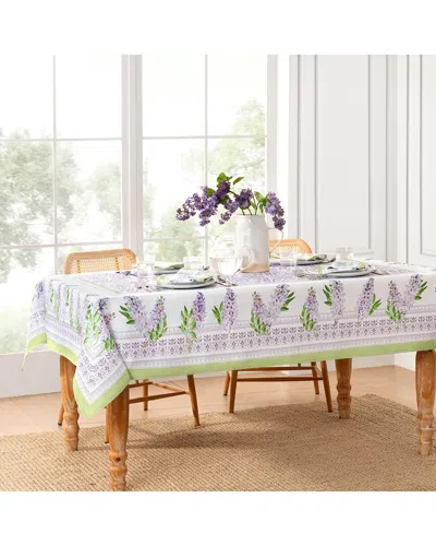 Elrene Home Fashions Lilac Garden Floral Tablecloth In White